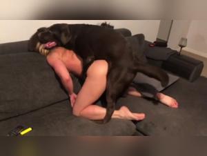Bestiality sex video: a woman and a dog