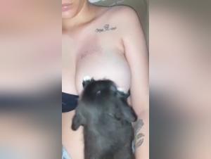 Extreme bestiality scene with a dog