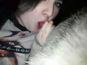 Bestiality scene with a teen and a dog: an extreme sex video