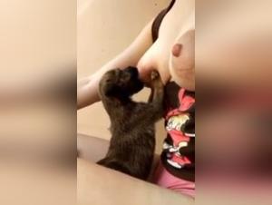 Woman and her faithful canine companion