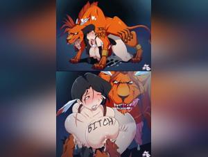 A scene of bestiality in the Final Fantasy universe