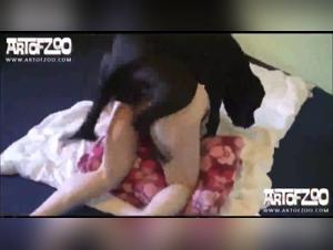 Schizzi e frustati: la troia Kerstin viene sotto il controllo del cane