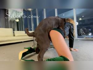 Watch Veronica Silesto and her dog in animal sex video