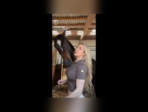 Extreme zoophilia video with a blonde and her horse