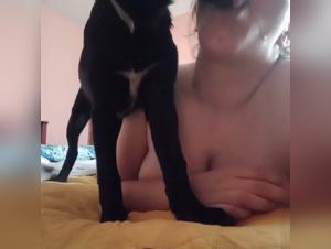 Una puto se chifa con el perro de su jefa