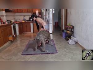The Culinary Girl Takes the plunge and ends up in an extreme Bestiality scene with her Dog