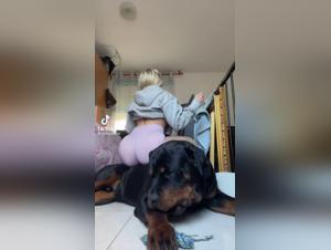 Dog sex video: teen and her four-legged companion