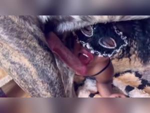 Bestial and extreme experience: A woman and a dog in a dog sex video