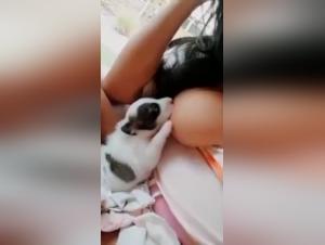 Woman Breastfeeding Puppy - Extreme Video