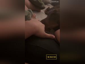 Wilde Zufriedenheit: Hure, die von einem glanzenden Hund dominiert wird