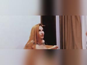 The woman films her wild sex with the dog