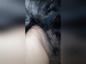 Bestiality sex scene with a Latin woman and her dog