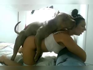 Exciting scenes of fistoning my dog