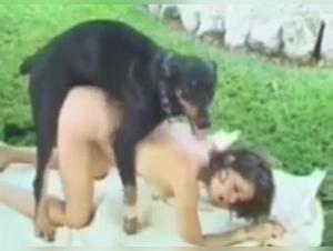 Zoophilia video with a Latin woman and her dog