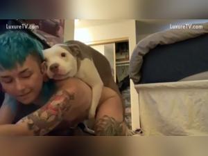 Let's explore the buried desires, amateur and his dog in action