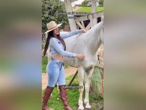 Explicit equestrian video featuring a sensual woman