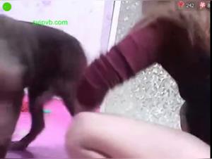 Extreme sex scene with a Chinese woman and her dog