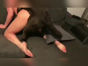 Extreme sex video with a dog and a milf